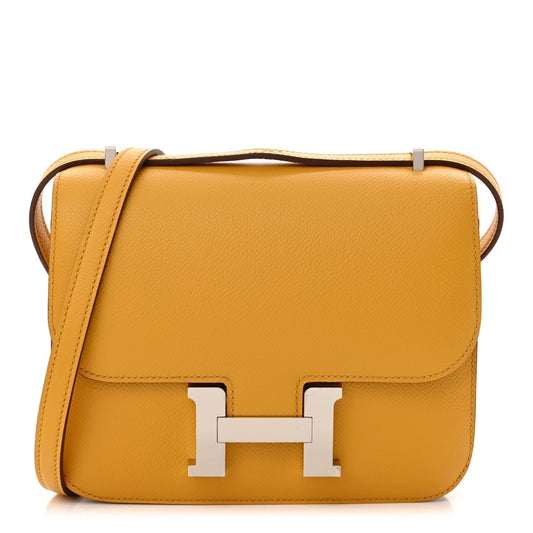 Hermes Epsom Constance Jaune Ambre Handbag Travel Bag