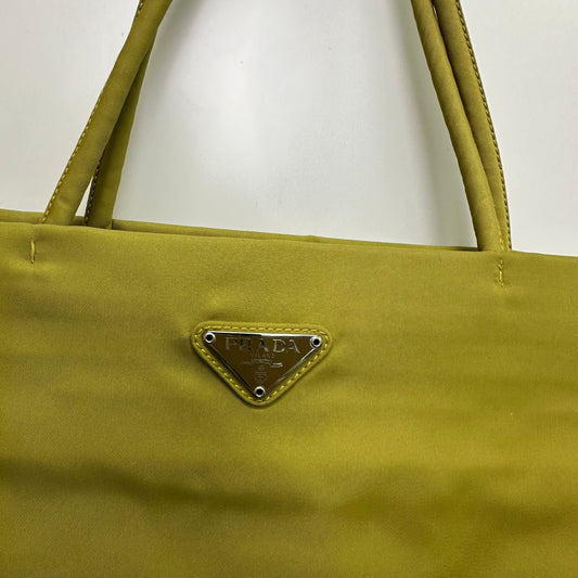 Prada Handbag Bags Hand Bag Nylon Gold Orange