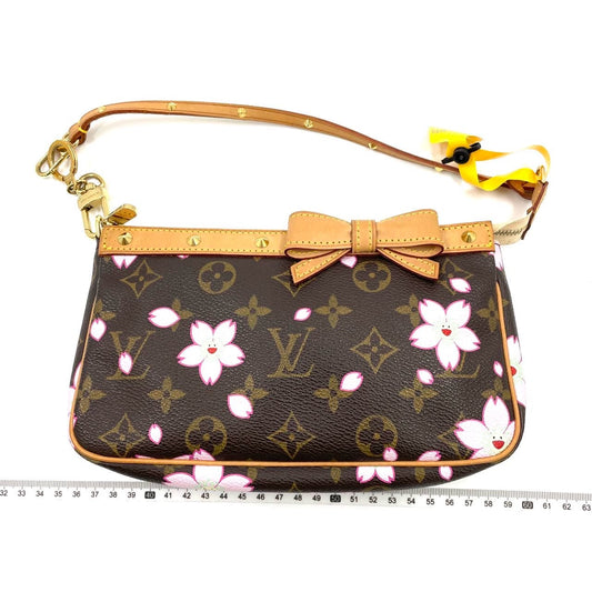 Louis Vuitton x Takashi Murakami Cherry Blossom Monogram Brown Pochette Clutch Bag Accessoire 1