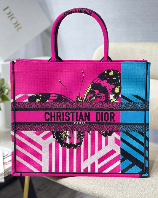 Book Cd Blue Pink Large Book Tote Bag 165In42Cm Cd
