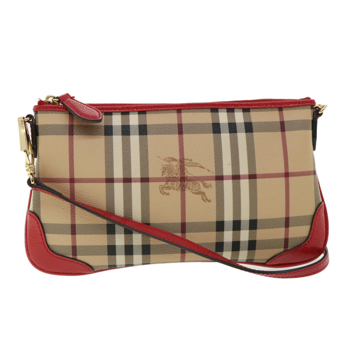 Burberry Luxury Nova Check Shoulder Bag Pvc Bright Rose Leather