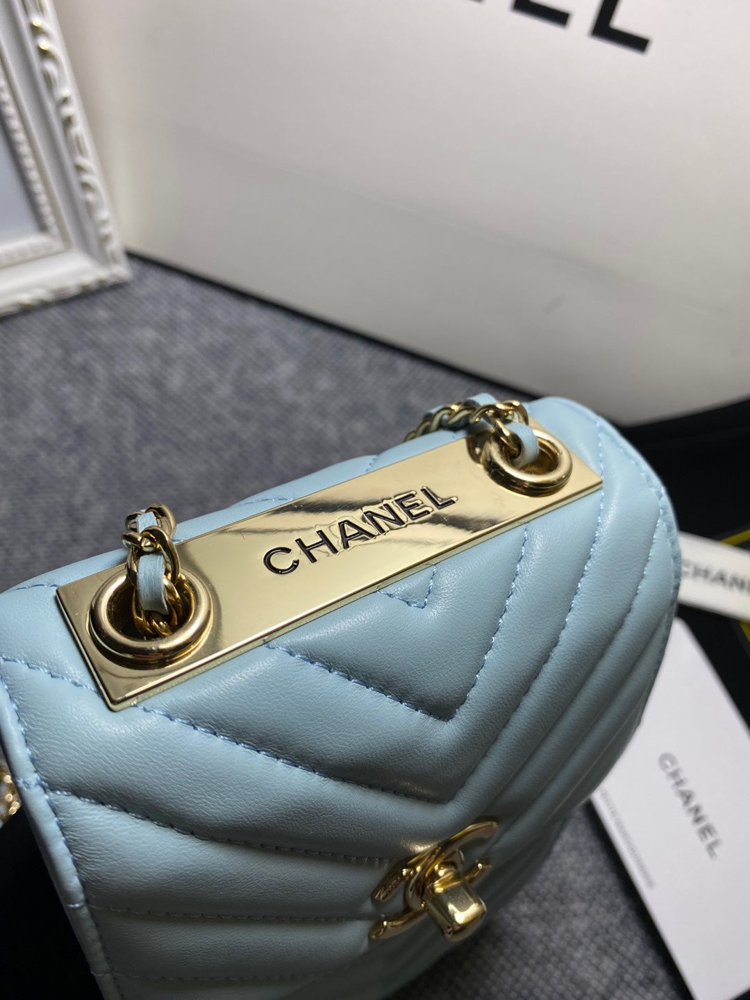 CHL Chevron Trendy CHL Phone Blue Handbag Wombeaunoirrbeaunoirr 18Cm7In