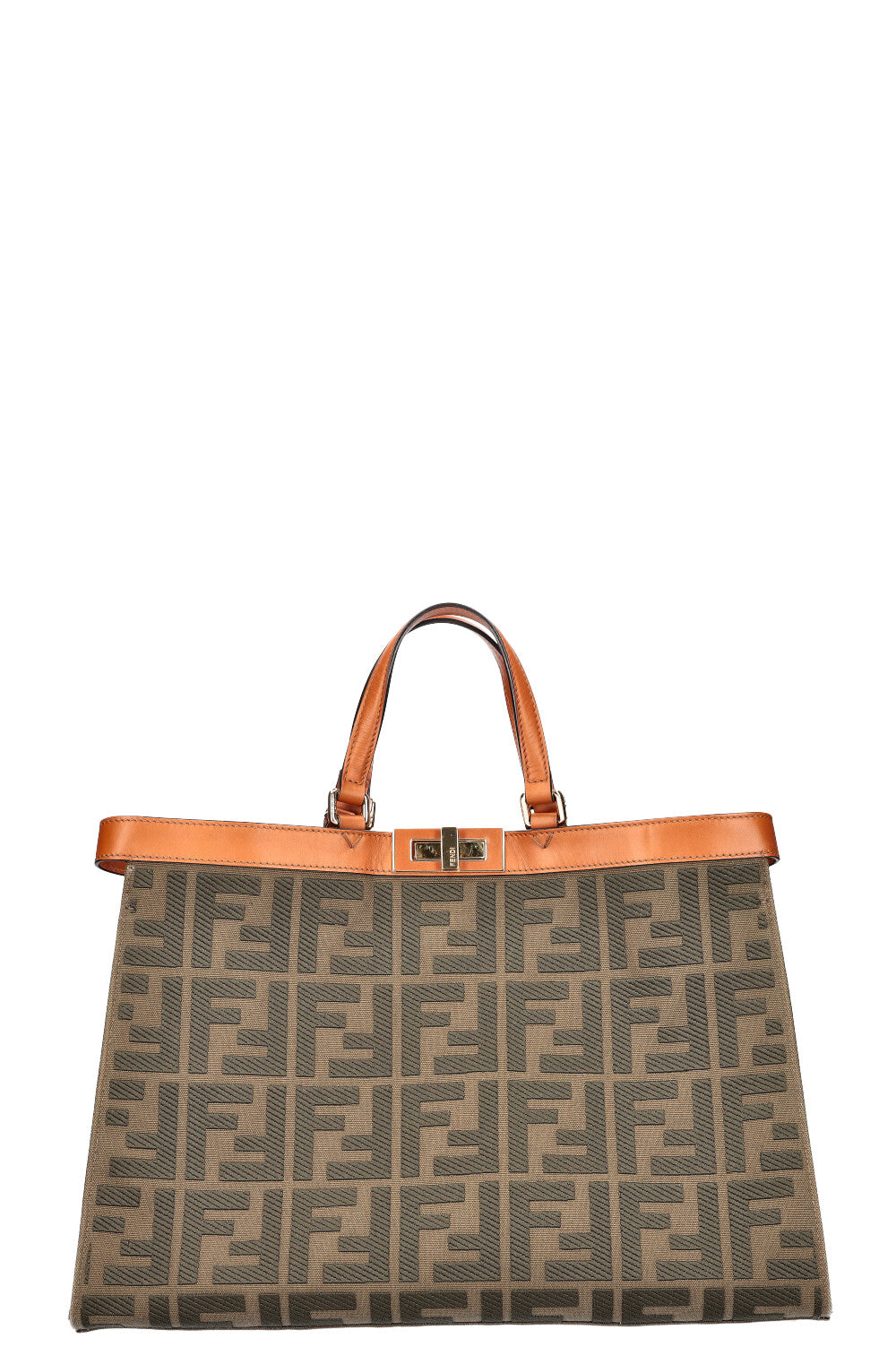 Fendi Tote Bag Peekabo X Tote Canvas Green