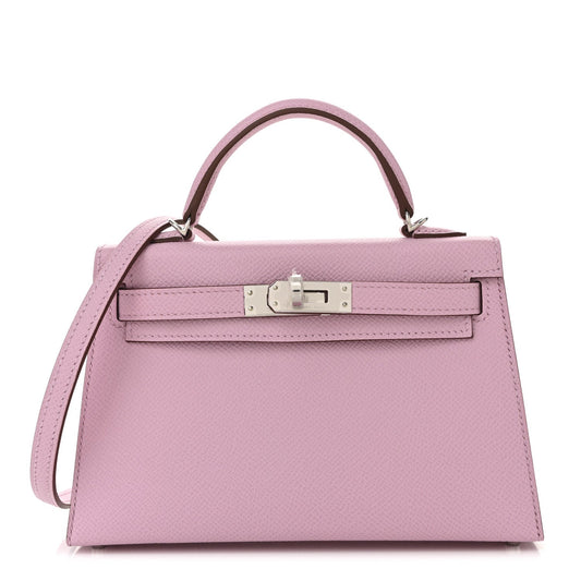 Hermes Epsom Kelly Sellier Mauve Sylvestre Handbag Mini Travel Bag
