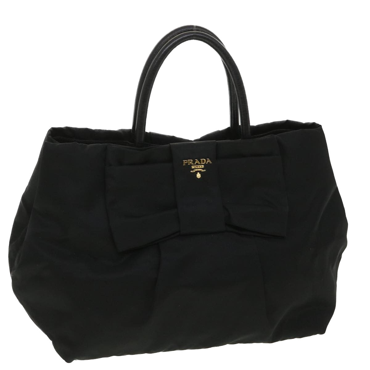 Prada Hand Bag Nylon Black Travel Bag