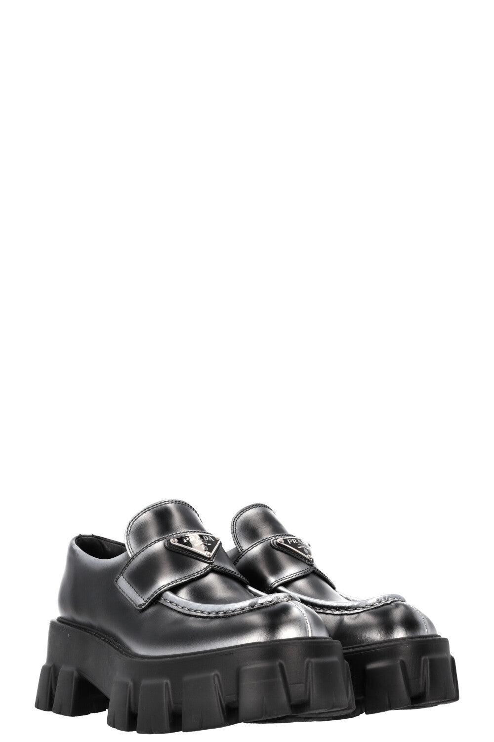 Prada Monolith Loafers and Black Silver Shoes