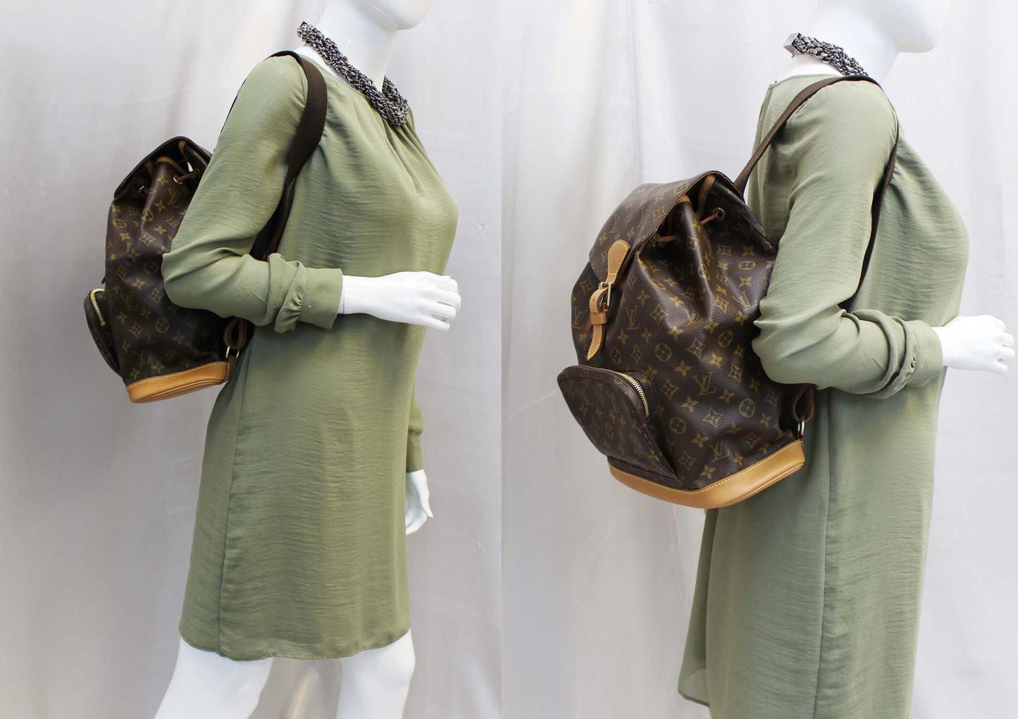 Louis Backpack Bag Montsouris Gm Monogram Brown