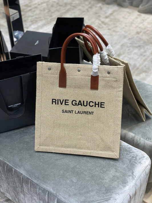 YSL Saint Laurent Rive Gauche North South Printed Tote Bag