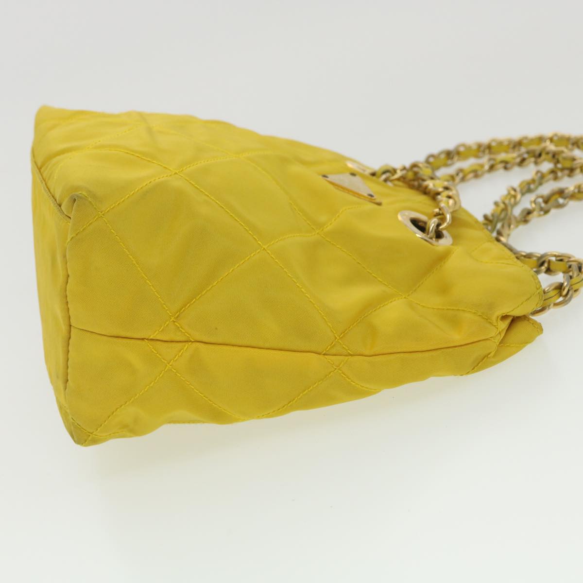 Prada Shoulder Bag Nylon Quilted Yellow