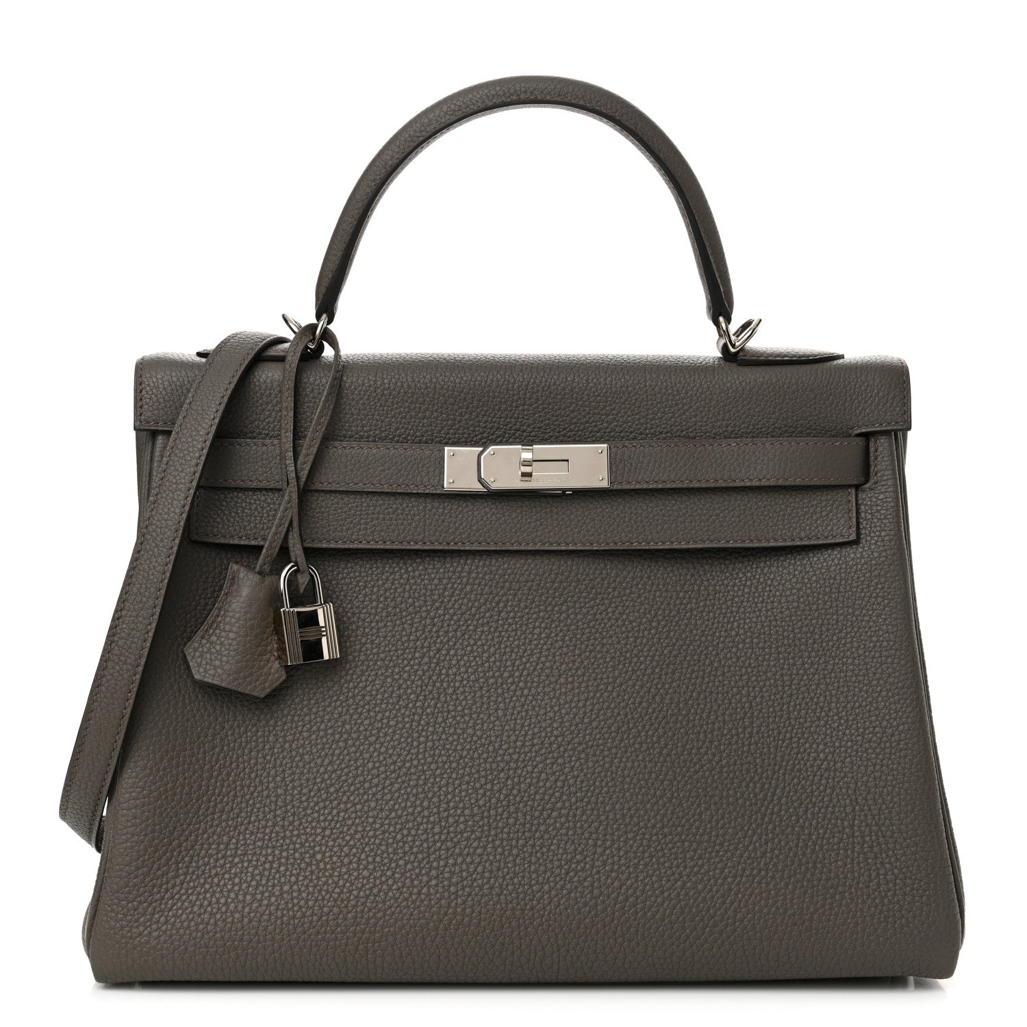 Hermes Togo Kelly Retourne Etain Handbag Travel Bag