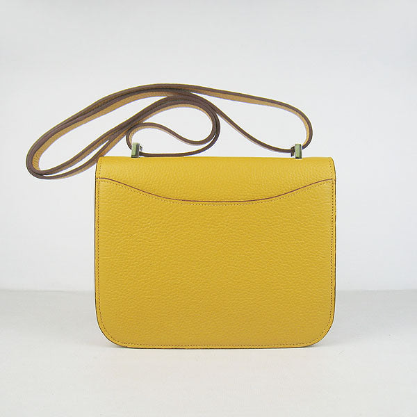 Hermes Luxury Constance Cowskin Bag H Yellow Leather Silver Travel Bag