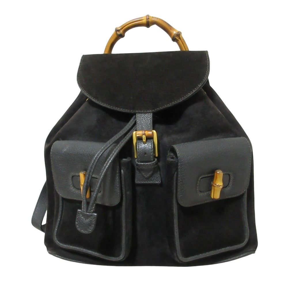 Gucci Bamboo Backpack Suede Backpack 2
