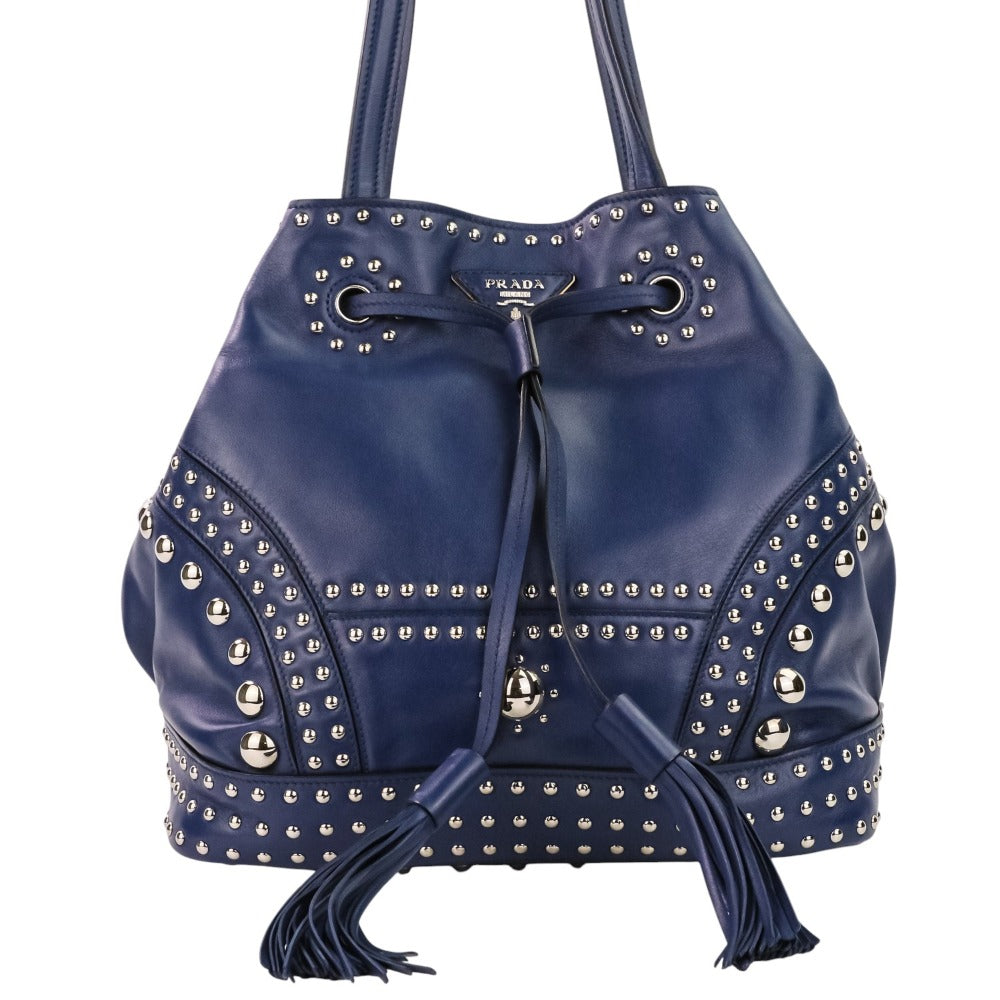 Prada Soft Calf 2Way Bag Leather Calf Leather Travel Bag