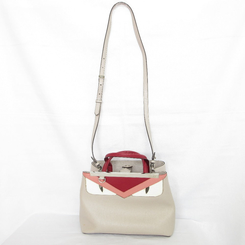 Fendi Petit 2Jours Monster 2Way Handbag Leather Travel Bag