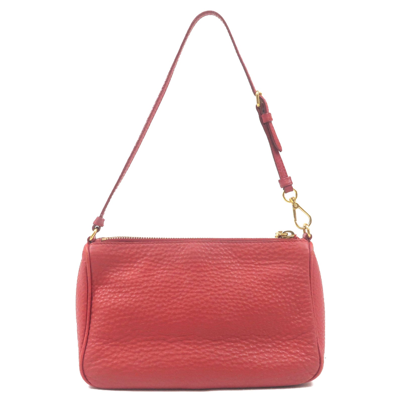Prada Prada Leather Pouch Shoulder Bag Purse Red 34774