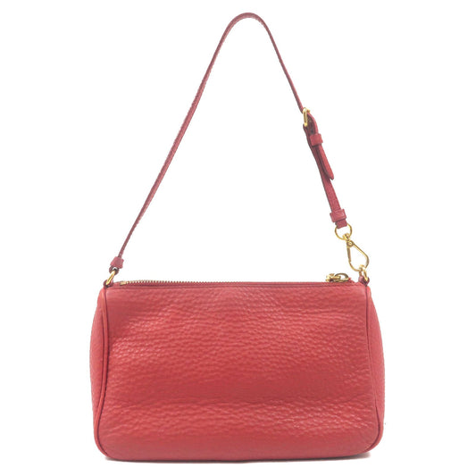 Prada Prada Leather Pouch Shoulder Bag Purse Red 34774