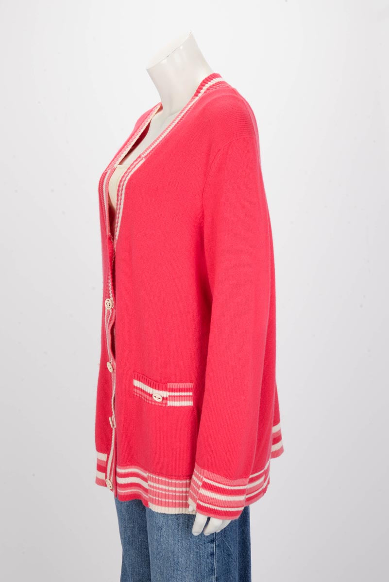 Chanel Pink Cashmere Deauville Biarritz Venise Cardigan FR 50 Apparel