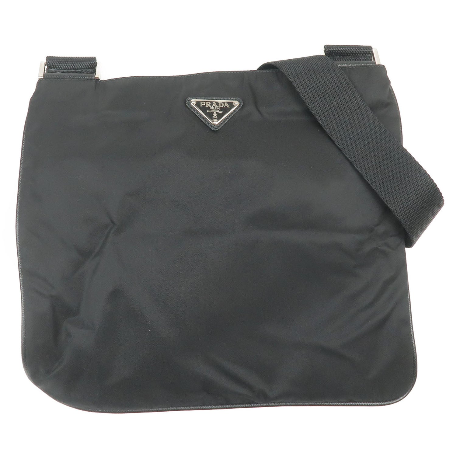 Prada Prada Nylon Leather Shoulder Bag Nero Black Va0053