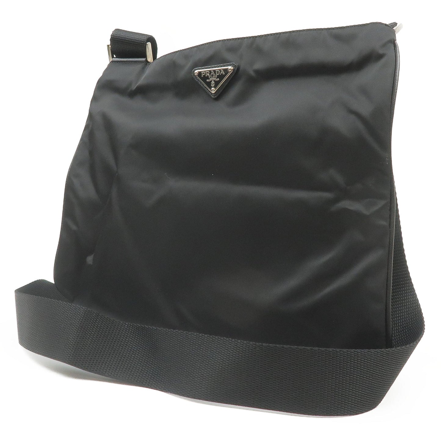 Prada Prada Nylon Leather Shoulder Bag Nero Black Va0053