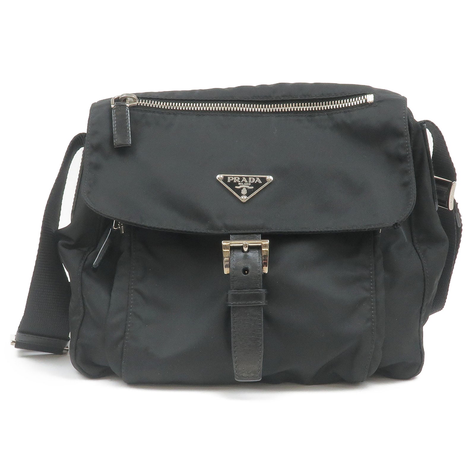 Prada Prada Nylon Leather Shoulder Bag Pouch Nero Black