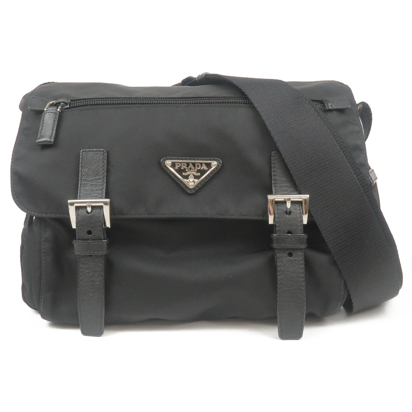Prada Prada Nylon Leather Shoulder Bag Purse Nero Black Bt0953 34928 16