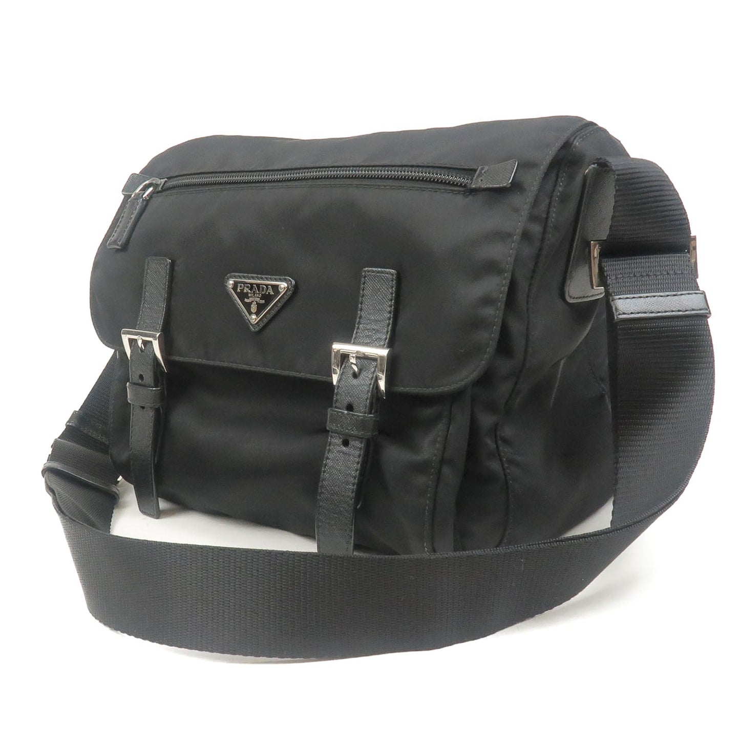 Prada Prada Nylon Leather Shoulder Bag Purse Nero Black Bt0953 34928 16