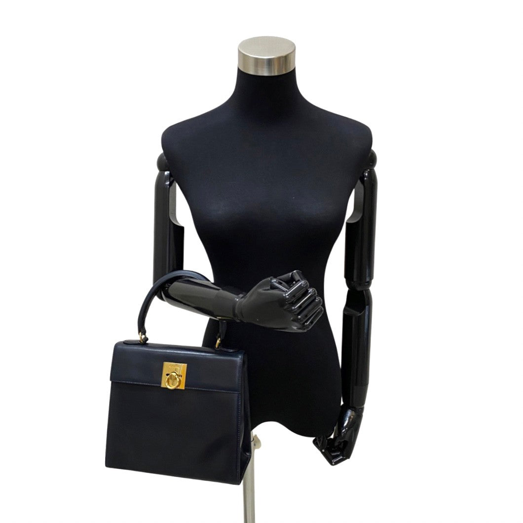 Shoulder Bag Calfskin Navy Women