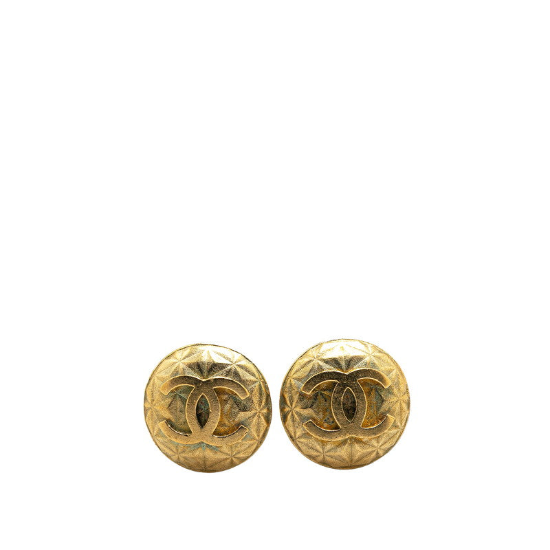 Gold Plated Coco Mark Earrings Jewelry Classic