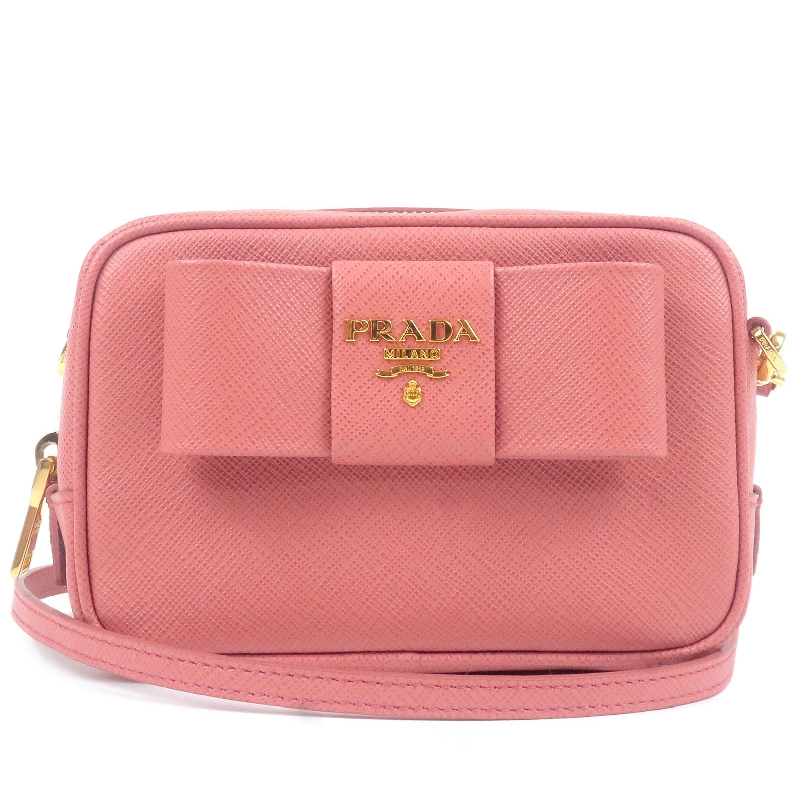 Prada Prada Ribbon Leather Shoulder Bag Purse Tamaris Pink
