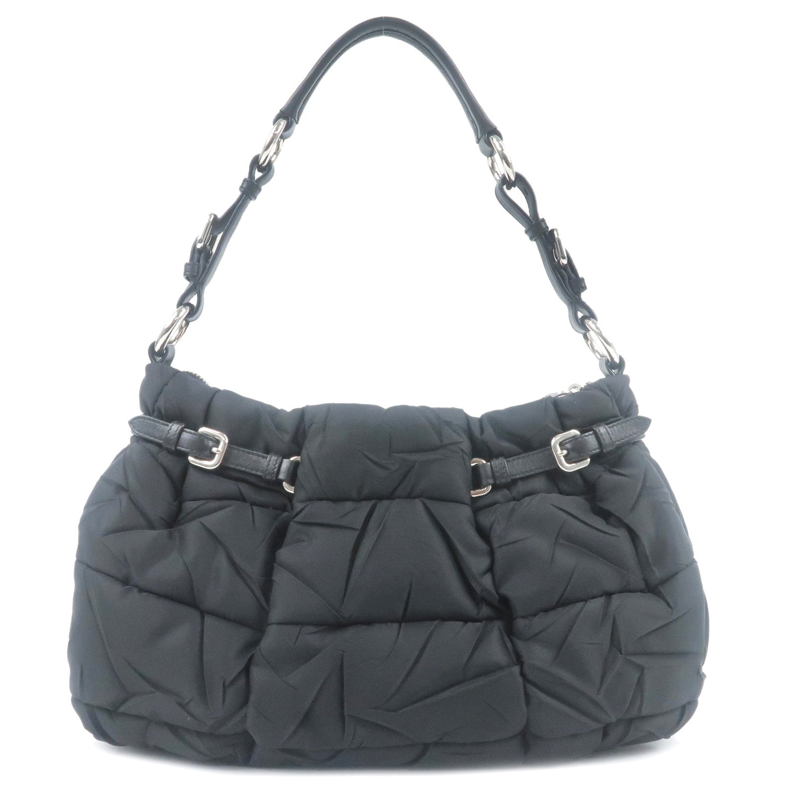 Prada Prada Nylon Leather Shoulder Bag Black Nero 35316