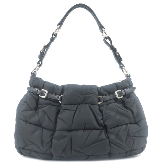 Prada Prada Nylon Leather Shoulder Bag Black Nero 35316