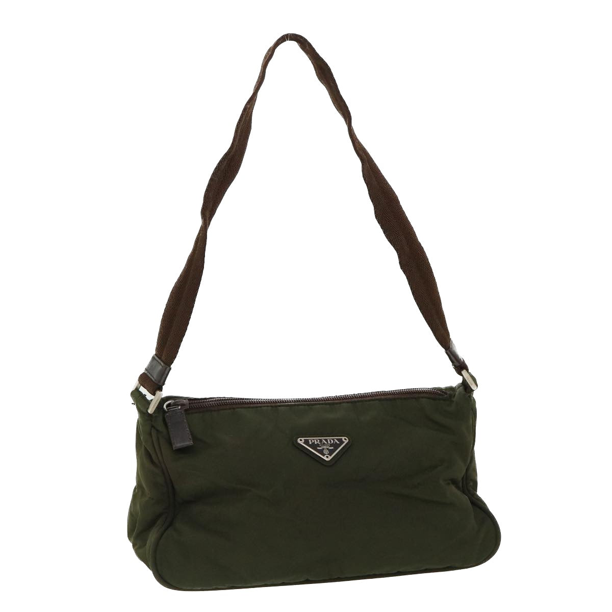 Prada Accessory Pouch Luxury Handbag Nylon Green Clutch Bag
