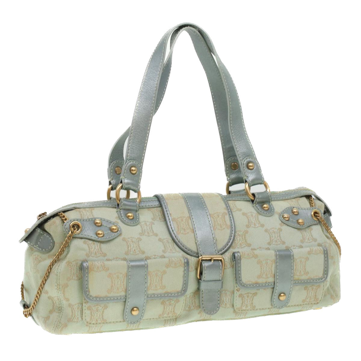 Luxury Paris Macadam Shoulder Bag Light Canvas Blue