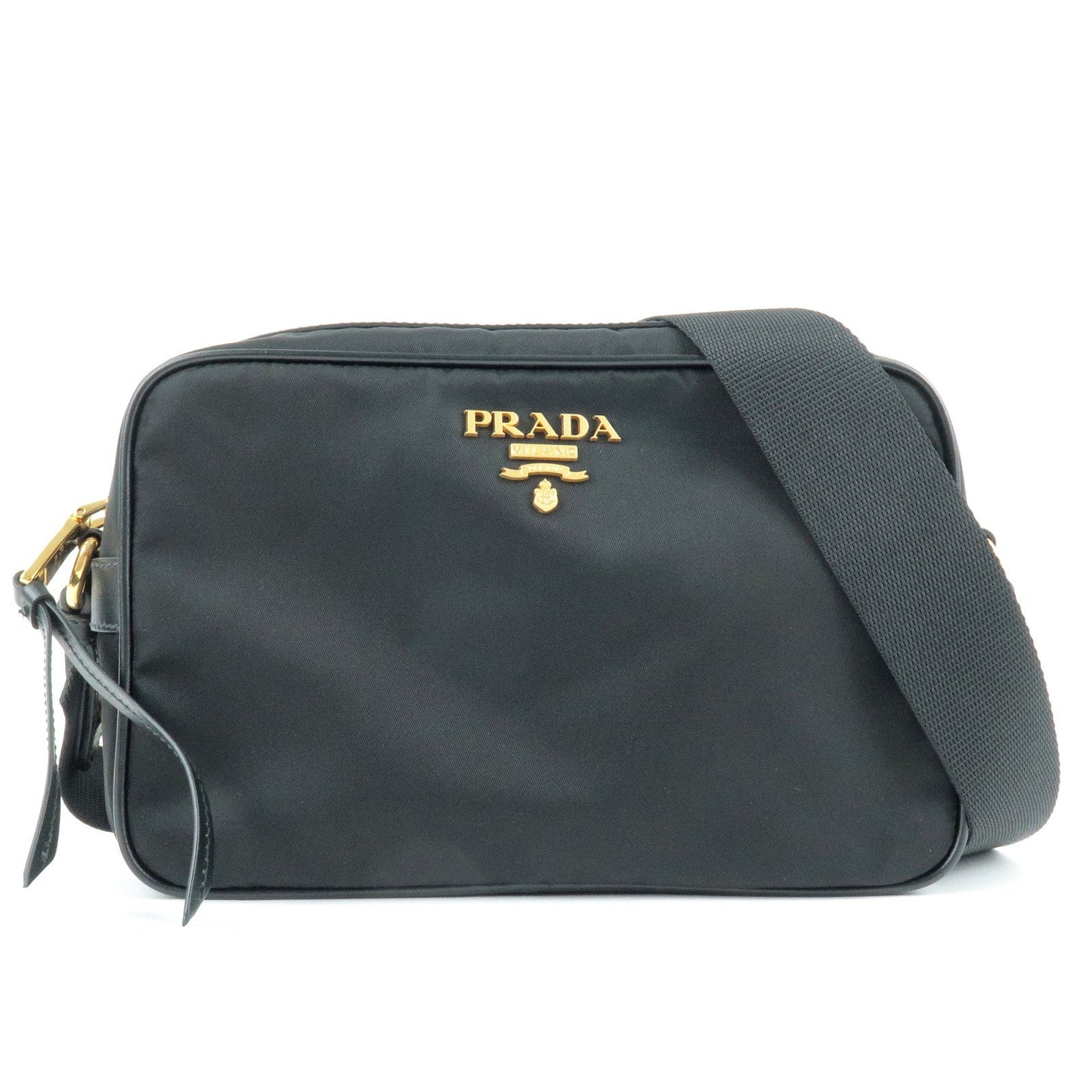 Prada Prada Logo Nylon Leather Shoulder Bag Nero Black 1Bh089 35680 2