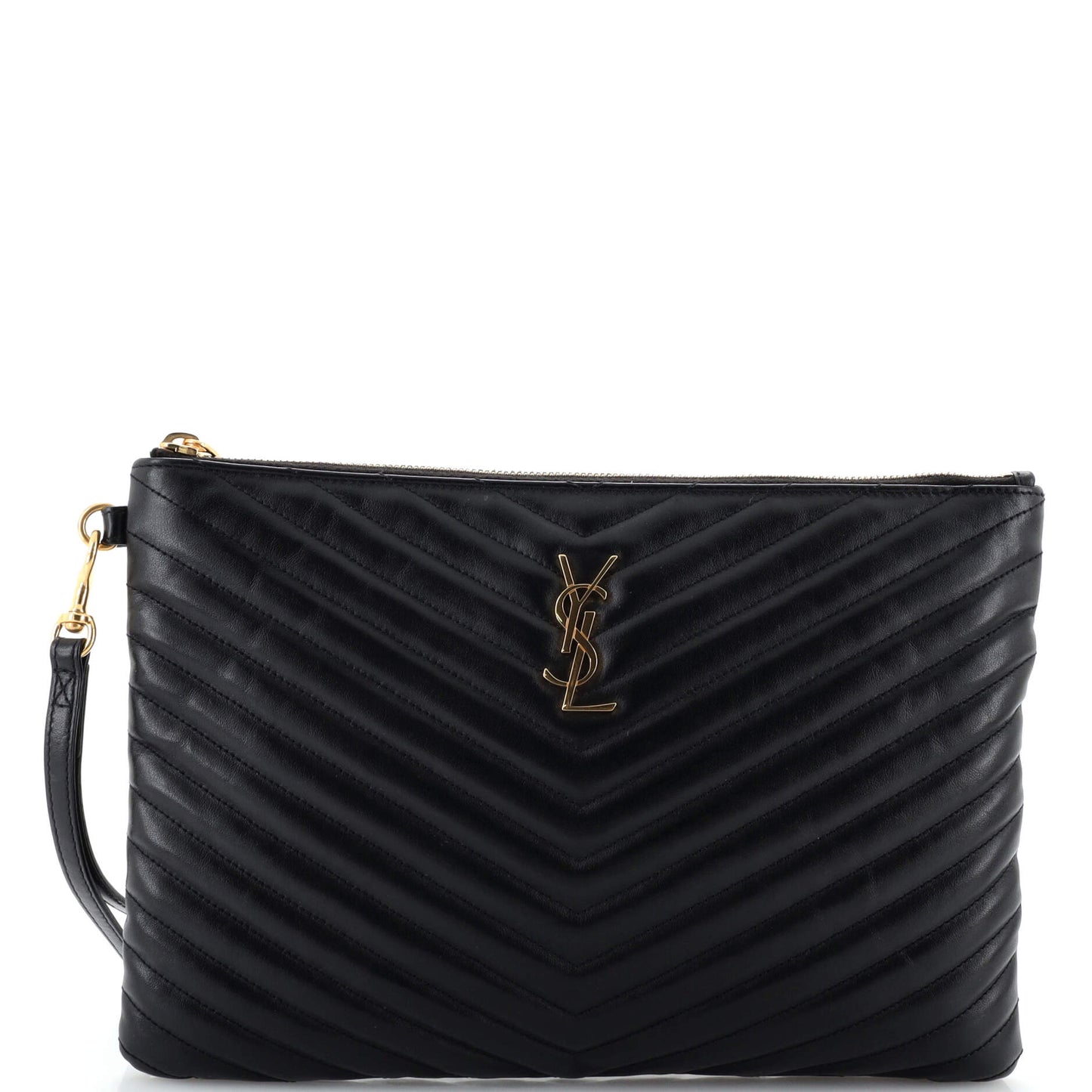 YSL Saint Laurent Luxury Trending Classic Wristlet Pouch Chevron Handbag Leather Monogram Matelasse Travel Bag Leat