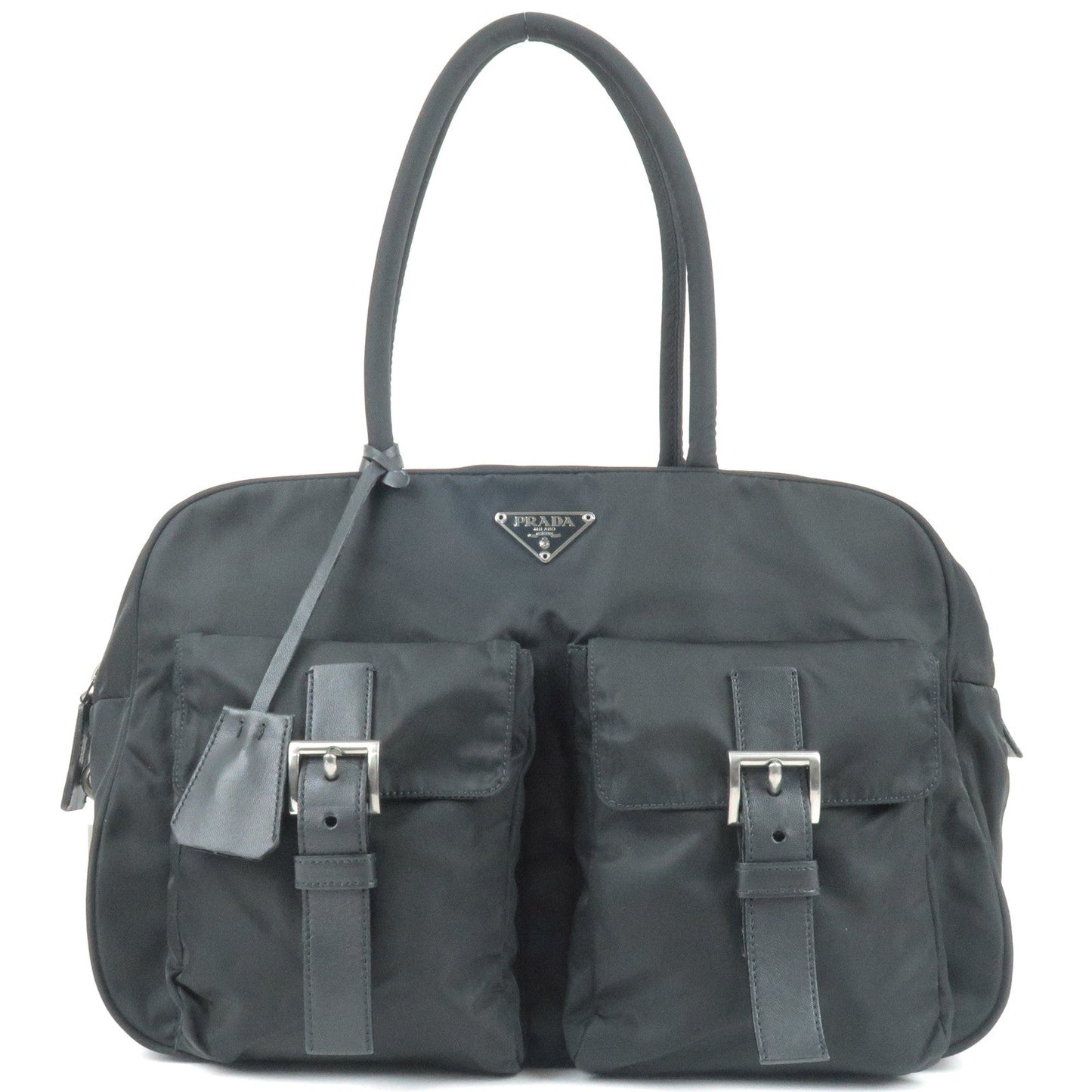 Prada Prada Logo Nylon Leather Hand Bag Black Nero Travel Bag Br0496 35727 9