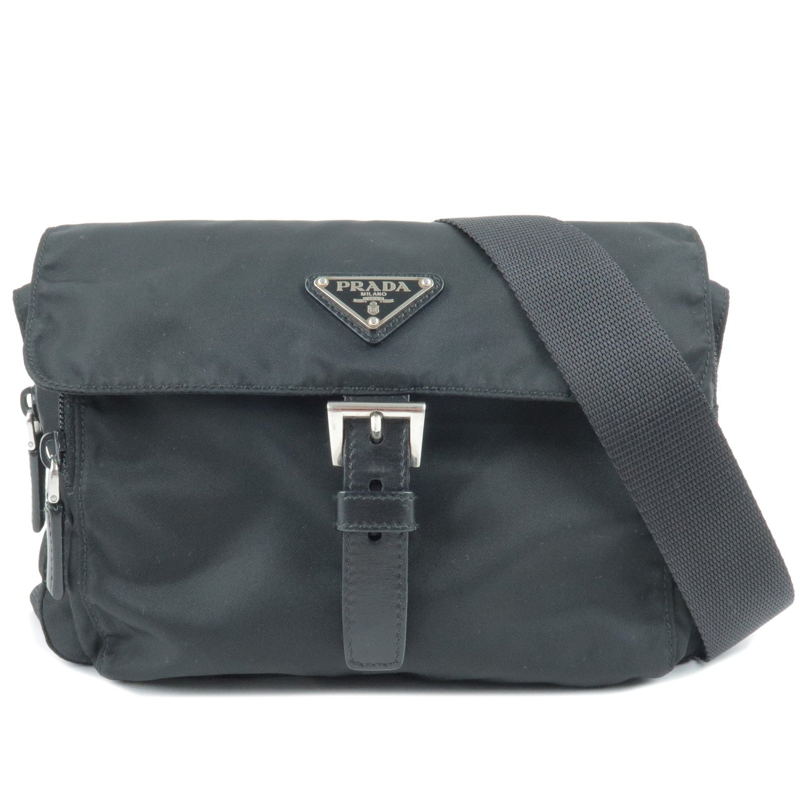 Prada Prada Logo Nylon Leather Shoulder Bag Nero Black Bt0521 35728 8
