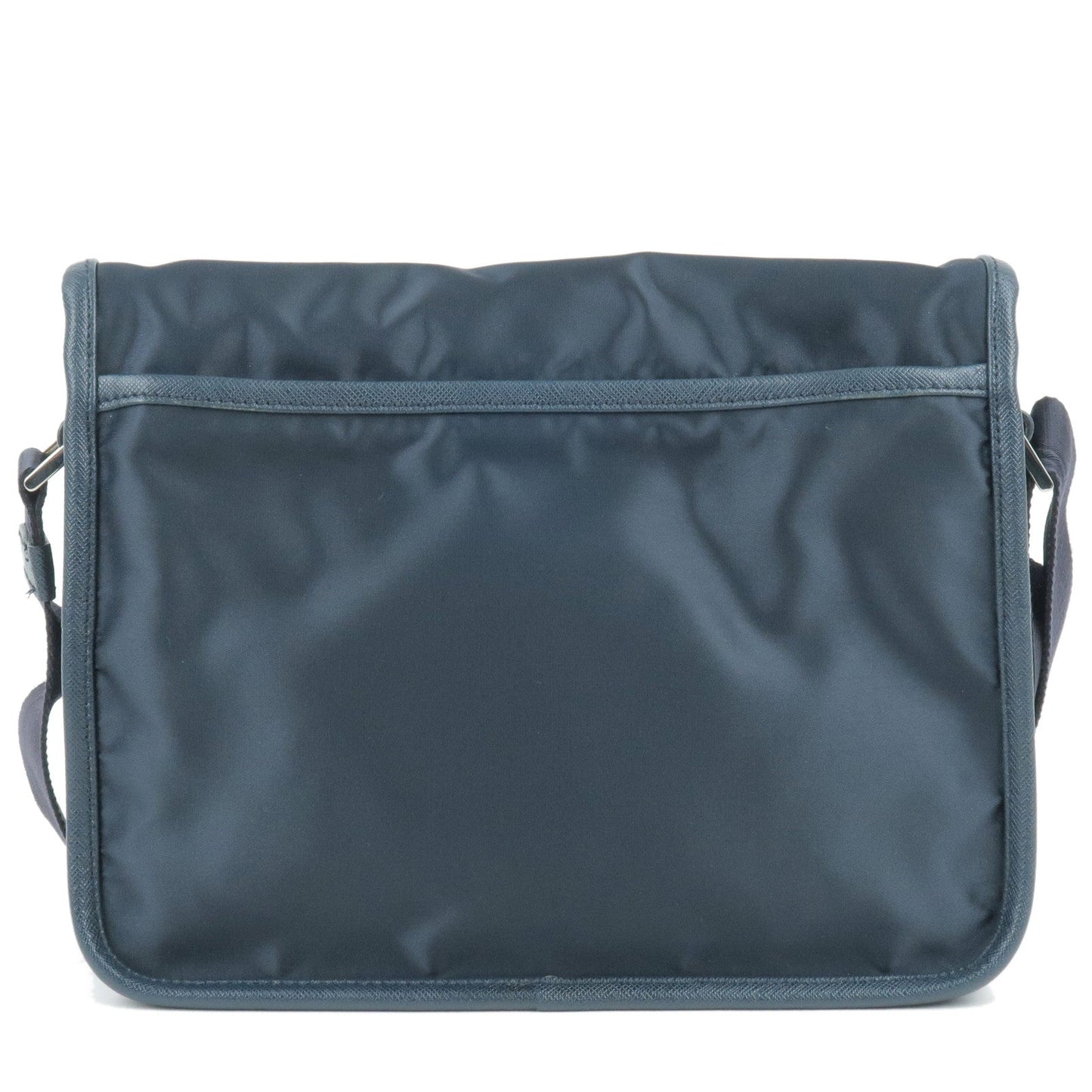 Prada Prada Logo Nylon Leather Shoulder Bag Navy Bleu
