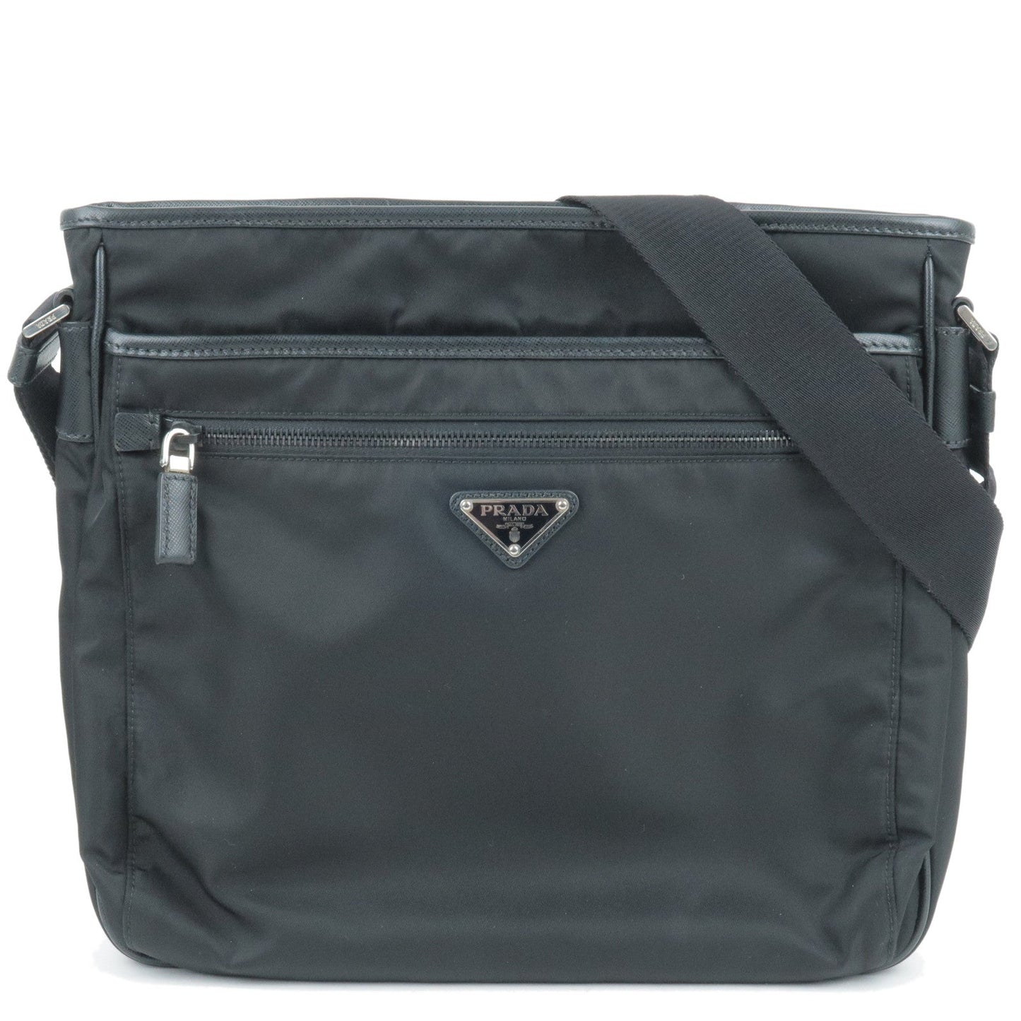 Prada Prada Logo Nylon Leather Shoulder Bag Nero Black Va953M 35736 11