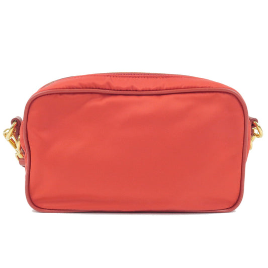 Prada Prada Logo Nylon Leather Shoulder Bag Rosso Red