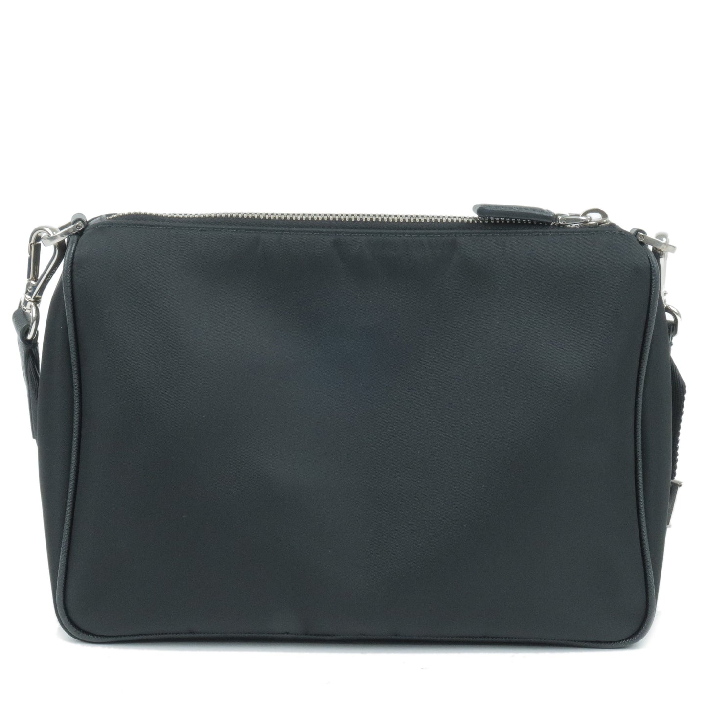 Prada Prada Logo Nylon Leather Shoulder Bag Black Yellow