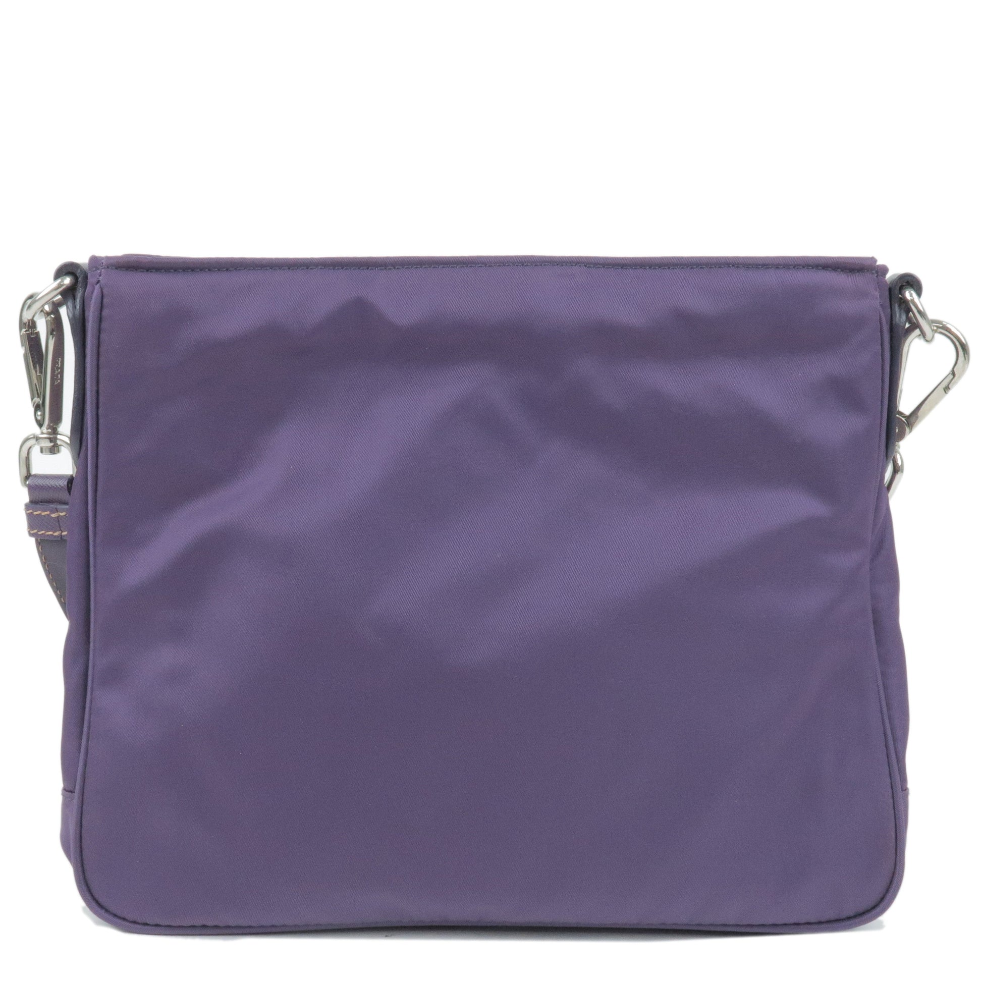 Prada Prada Logo Nylon Leather Shoulder Bag Viola Purple
