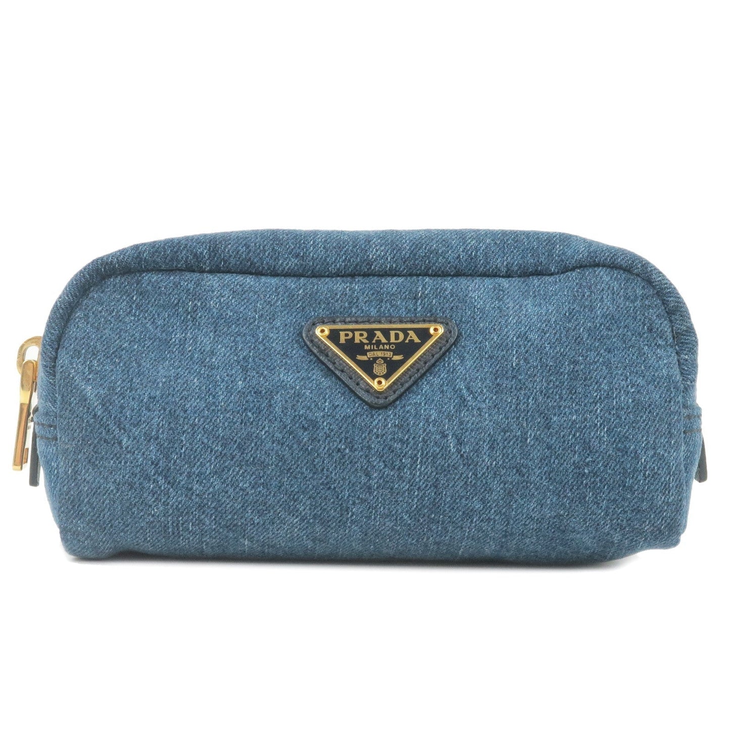 Prada Prada Leather Pouch Clutch Bag Cosmetics Bag Blue