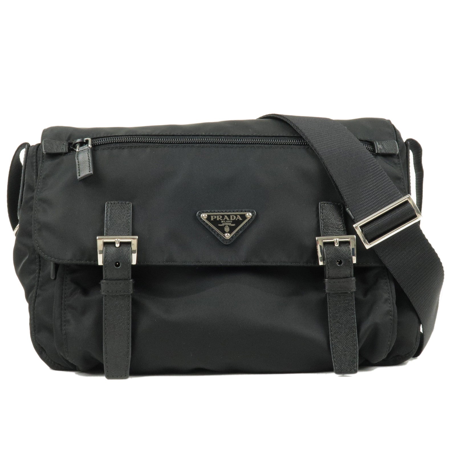 Prada Prada Logo Nylon Leather Shoulder Bag Nero Black Bt6671 35887 8