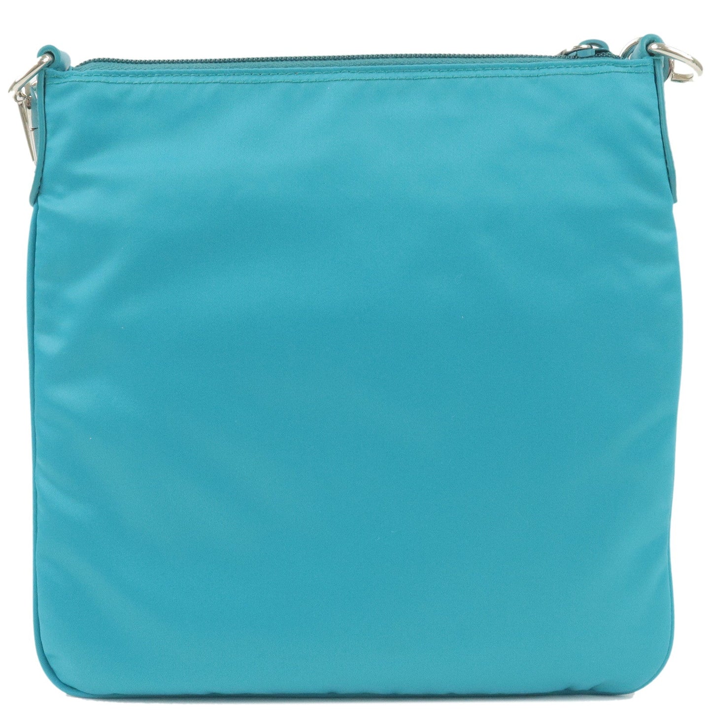 Prada Prada Logo Nylon Leather Shoulder Bag Turquoise Blue