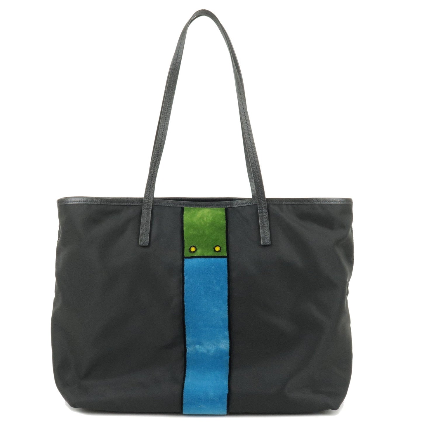 Prada Prada Nylon Leather Velour Cayeron Pleuville Tote Bag