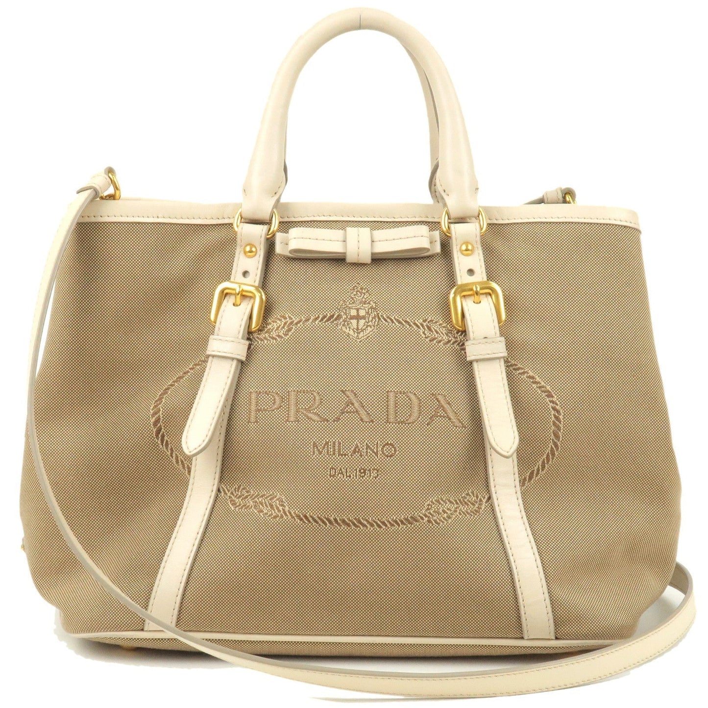 Prada Prada Logo Jacquard Leather 2Way Bag Hand Bag Travel Bag Bn1841 35896 13