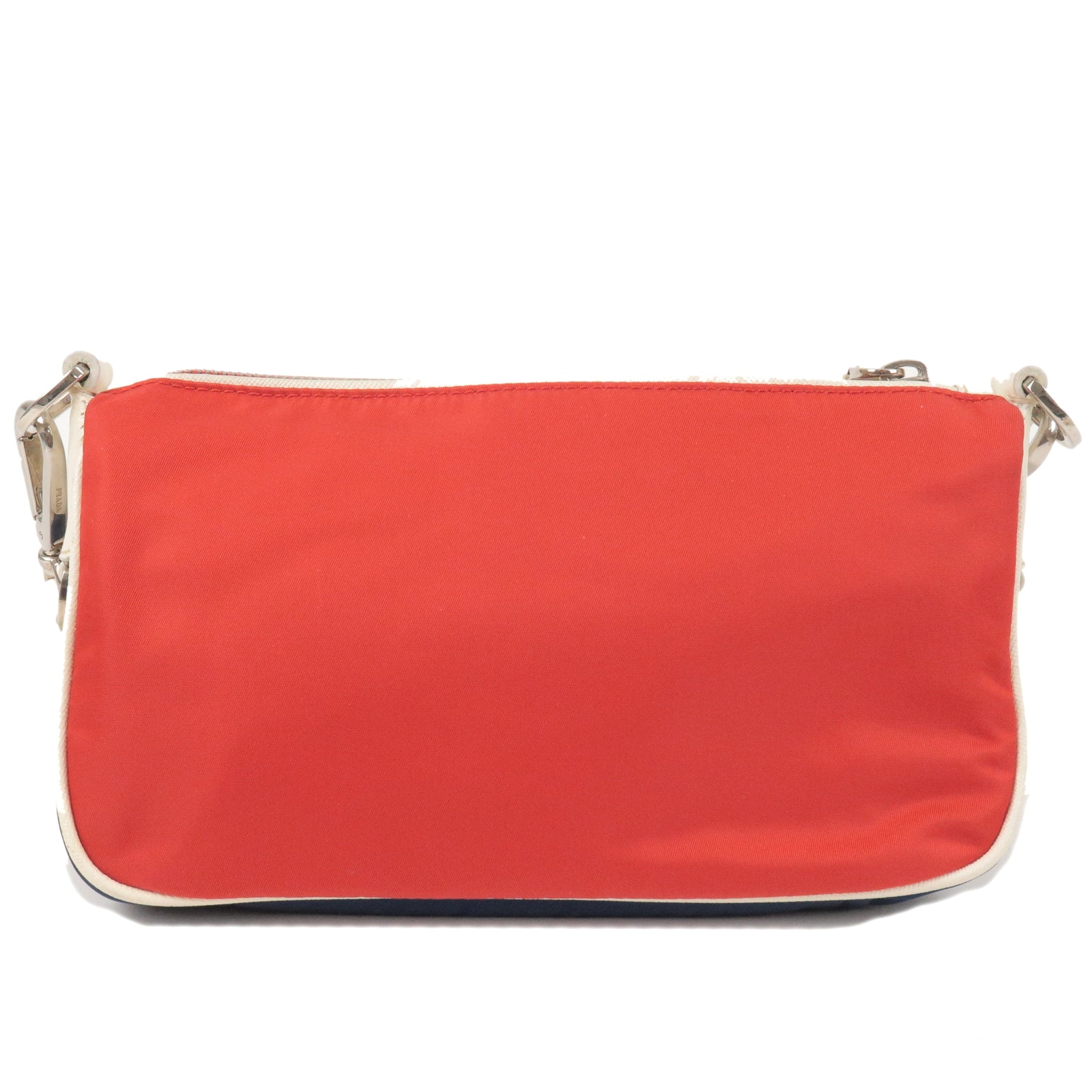 Prada Prada Logo Nylon Canvas Shoulder Bag Red Blue