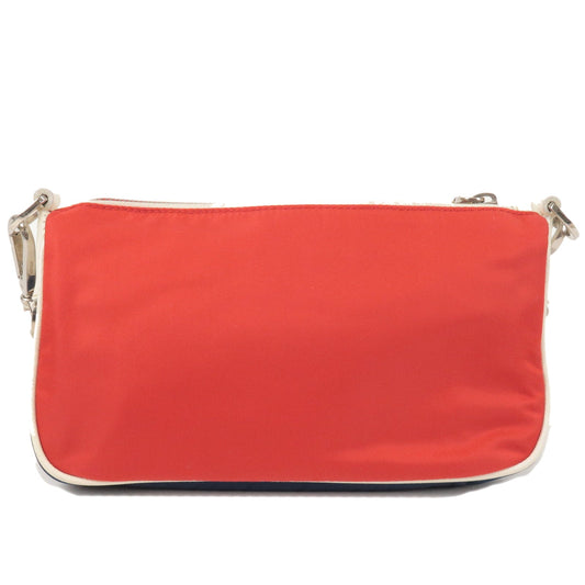 Prada Prada Logo Nylon Canvas Shoulder Bag Red Blue