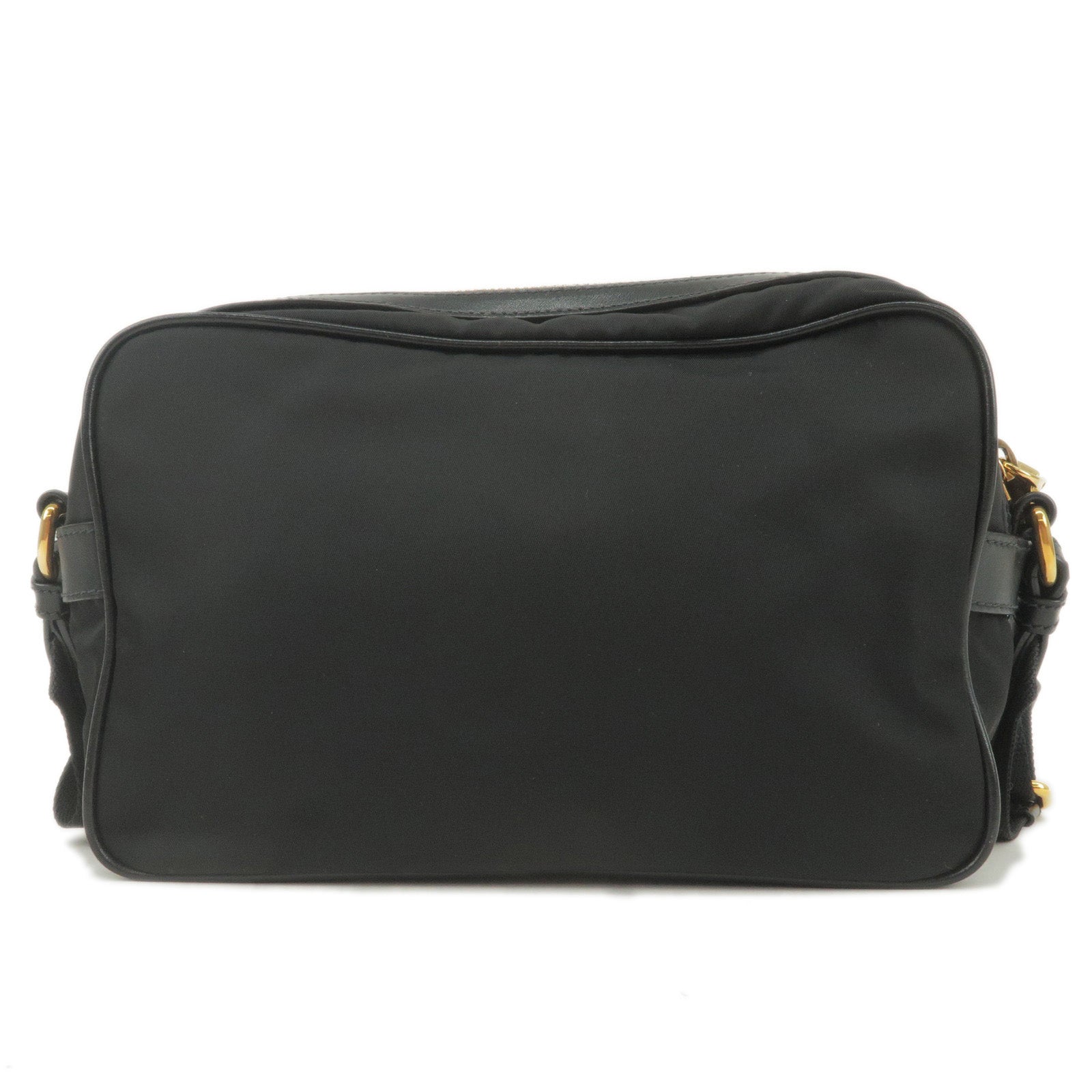 Prada Prada Logo Nylon Leather Shoulder Bag Nero Black 1Bh089 35966 1